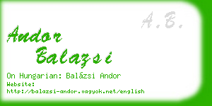 andor balazsi business card